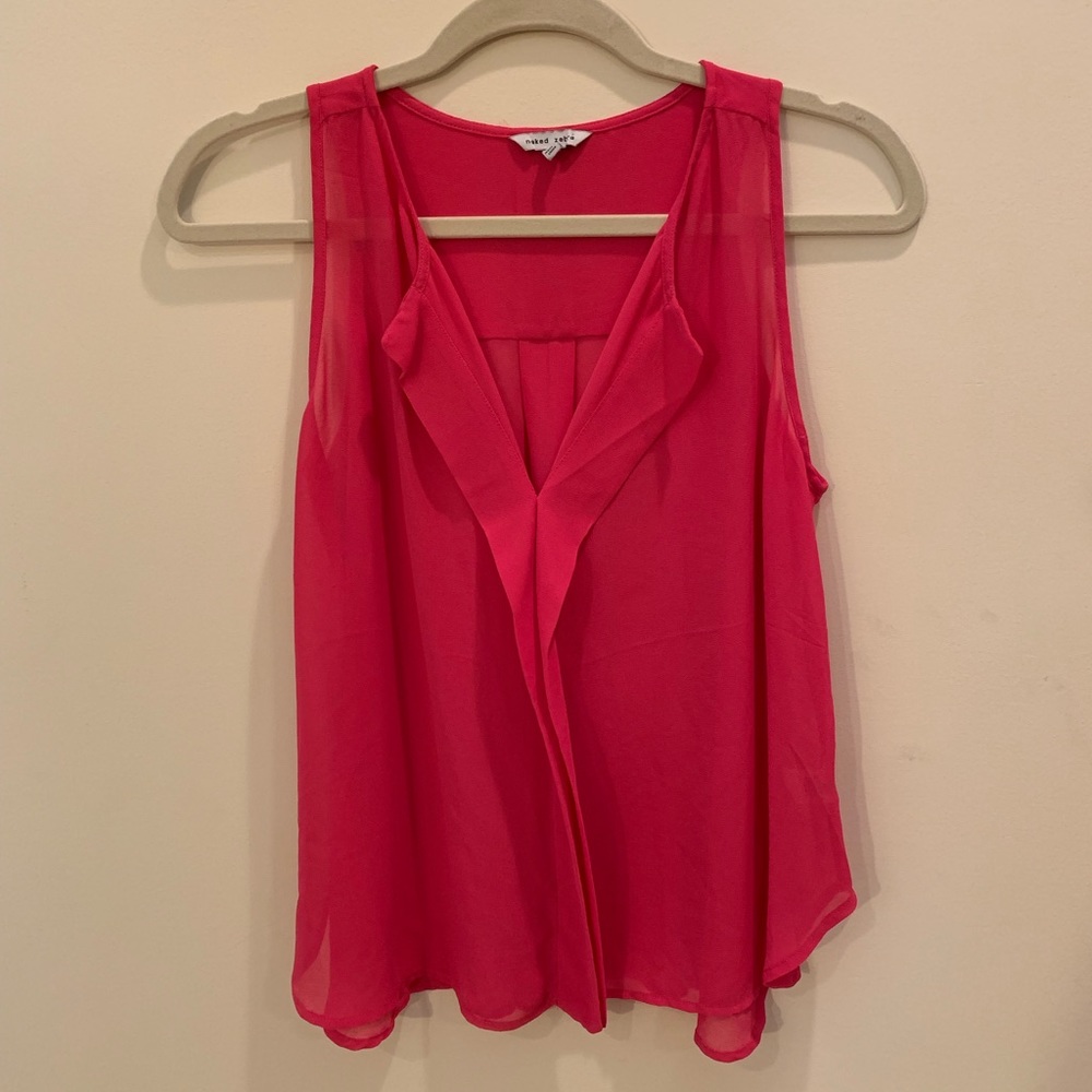 Naked Zebra Pink Sleeveless Top